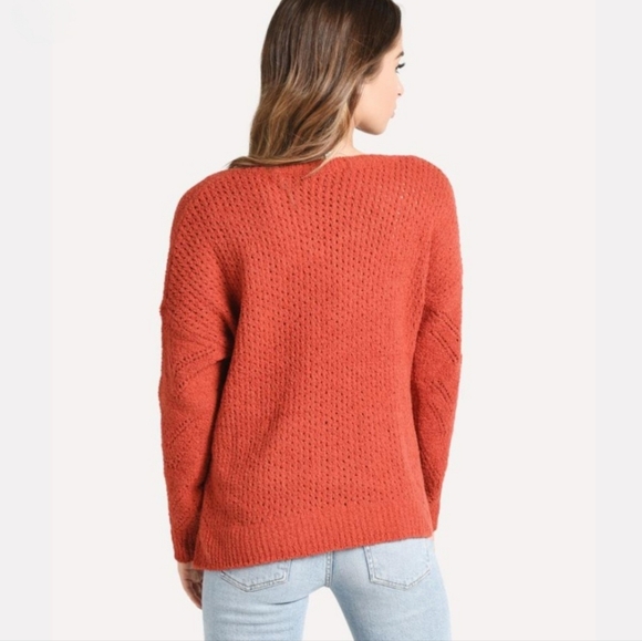 NWT Cupcakes And Cashmere Burnt Orange Pullover Loose Fit Maj Sweater - Picture 4 of 13